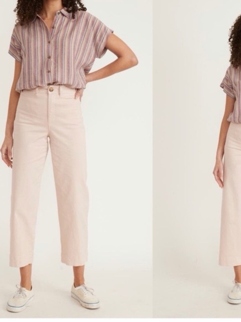 Marine Layer Bridget Wide Leg Slim Pants in a Pale Pink Size 4